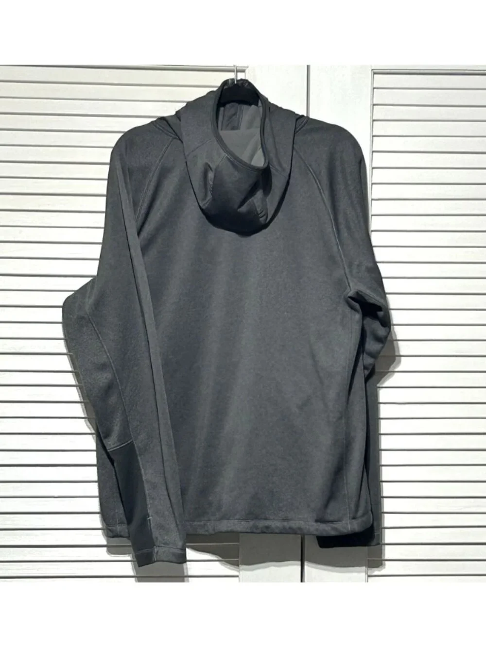 The North Face Men's Gray Full-Zip Hooded Jacket With Blue Logo Size XL 3045
